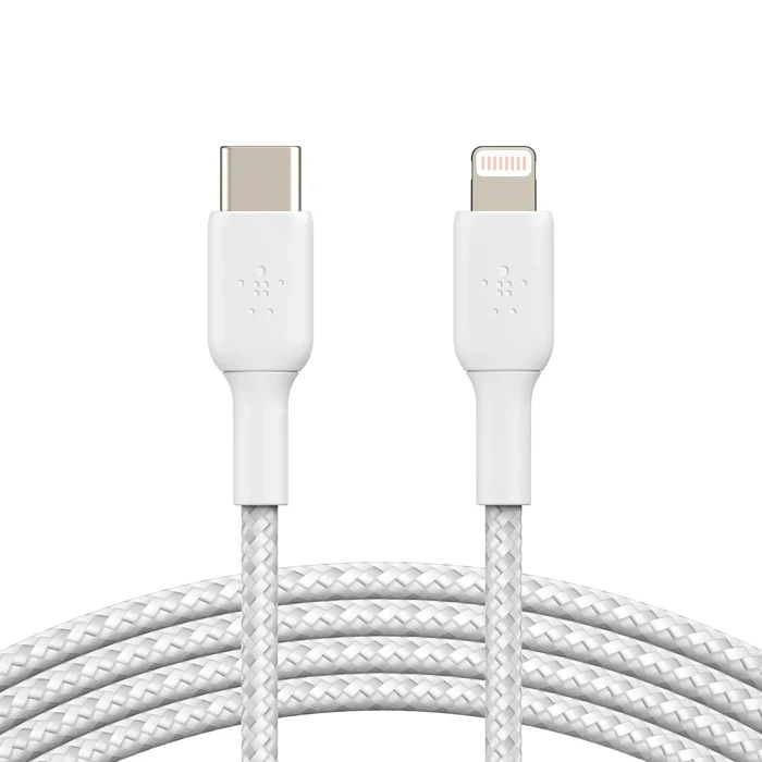 BELKIN USB-C to LIGHTNING CABLE BRAIDED 2M-WHITE