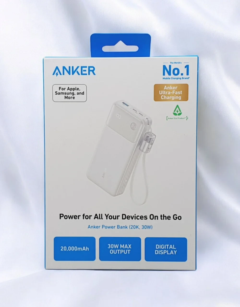 ANKER POWER BANK 20K 30W ON THE GO WHITE