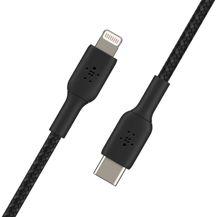 BELKIN USB-C to LIGHTNING CABLE BRAIDED 2M-BLACK