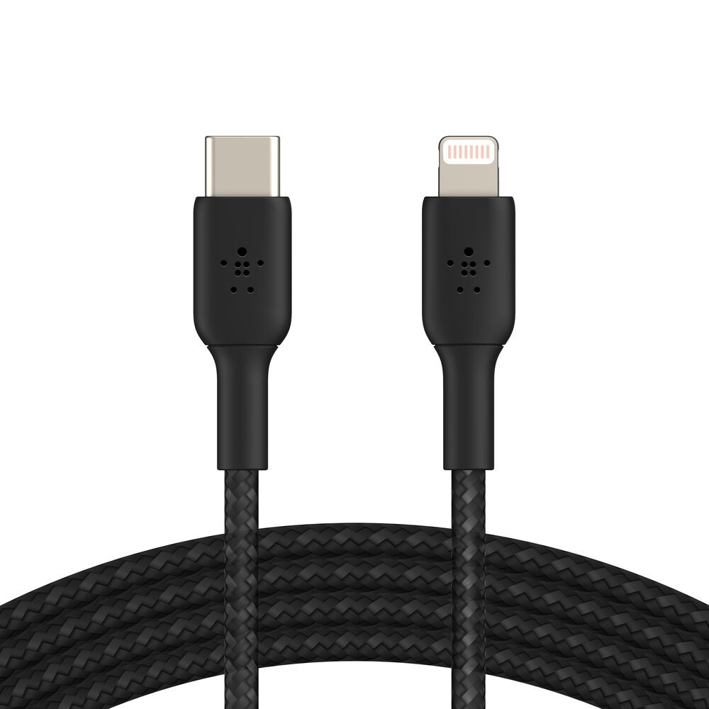 BELKIN USB-C to LIGHTNING CABLE BRAIDED 2M-BLACK