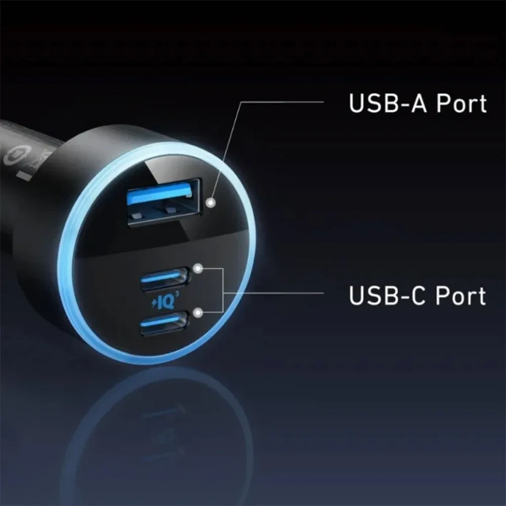 Anker 335 car charger 67w PD+PD+USB-A