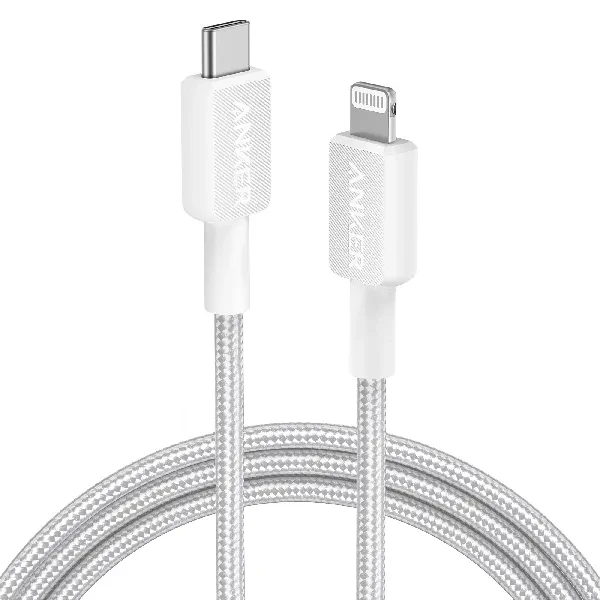 Anker 322 braided usb-c to lightning cable white 0.9