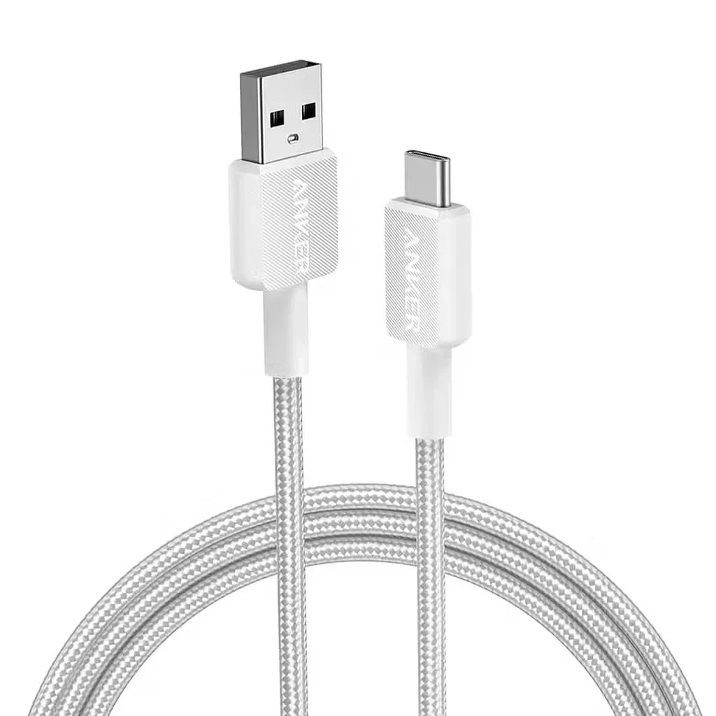 Anker 322 braided usb-a to usb-c cable white 0.9