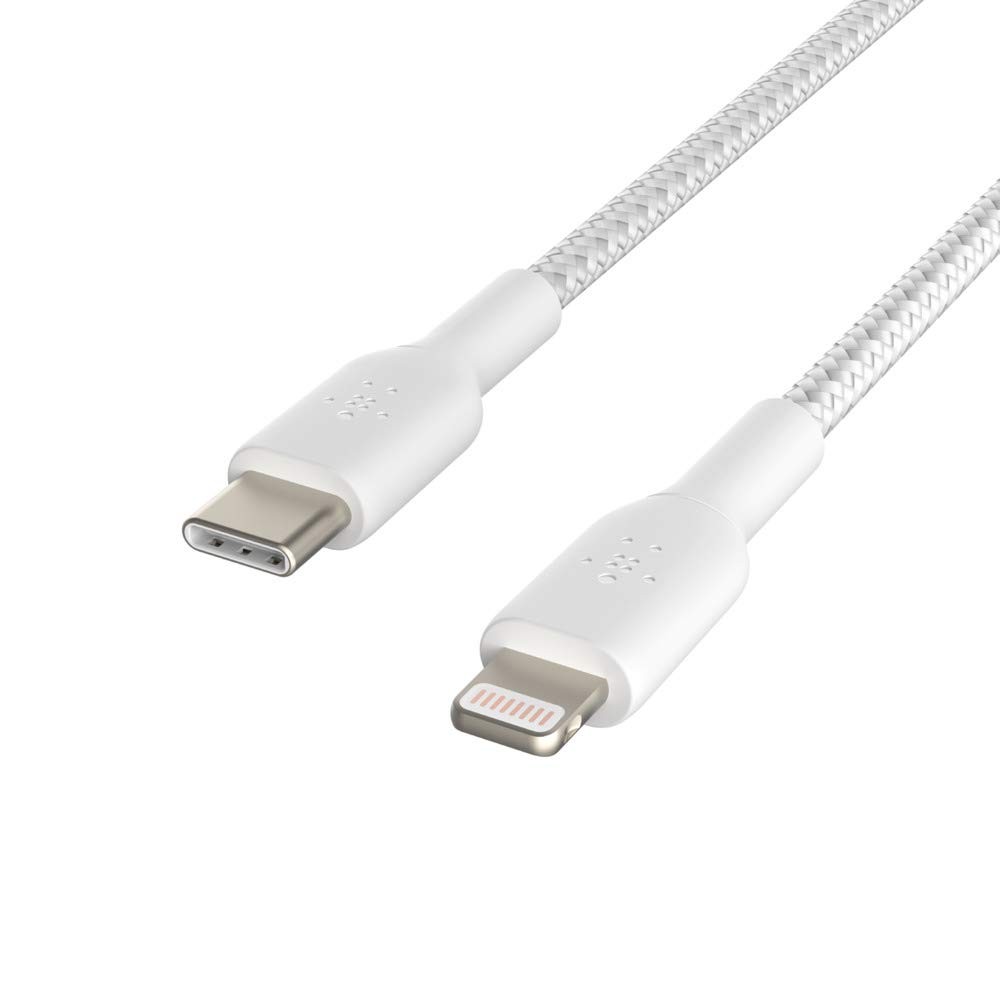 BELKIN USB-C to LIGHTNING CABLE BRAIDED 2M-WHITE