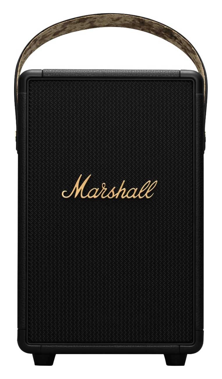 {TUFTON-BK-BRS} Marshall Tufton Portable Wireless Speaker - Black - Brass
